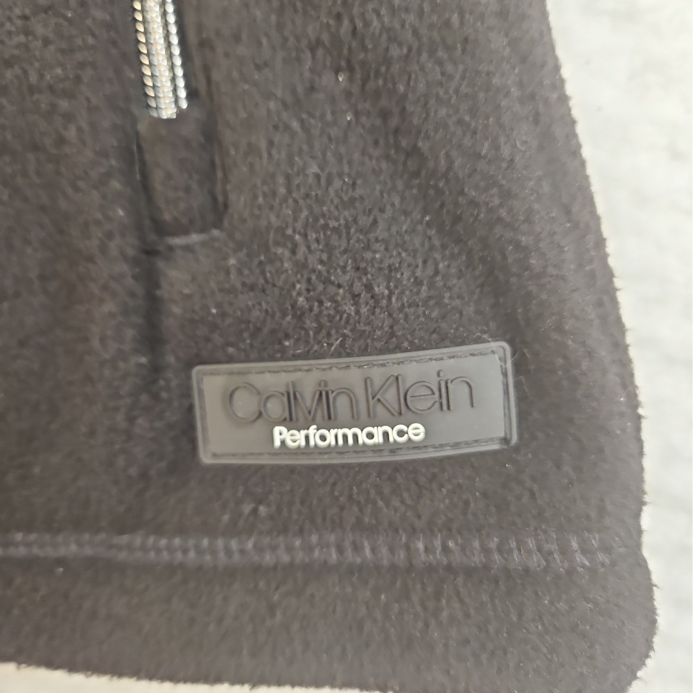 Calvin Klein Performance Fleece Vest Womens Large Sleeveless High Collar Black - Picture 3 of 10